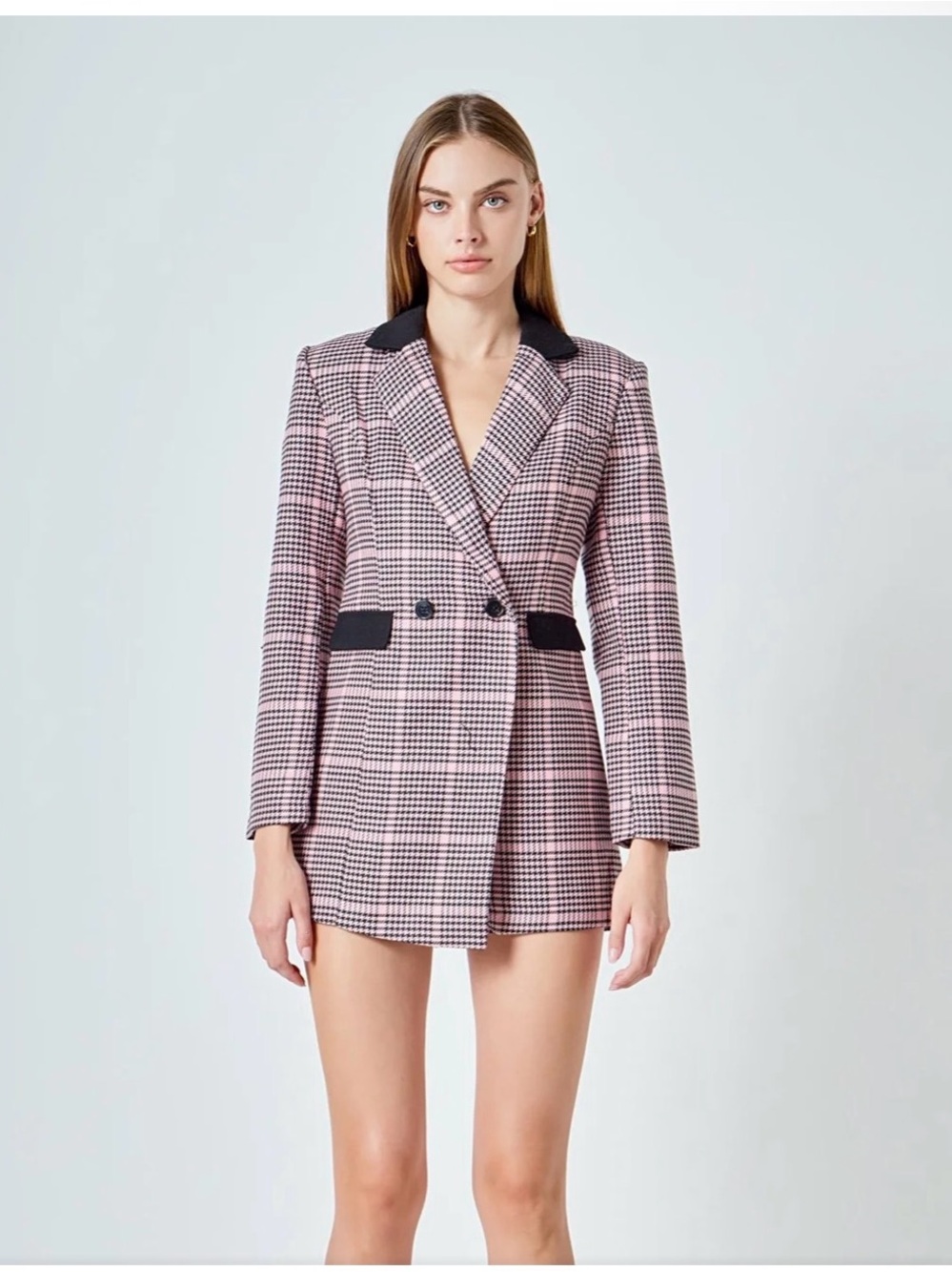 Endless Rose Houndstooth Contrast Romper